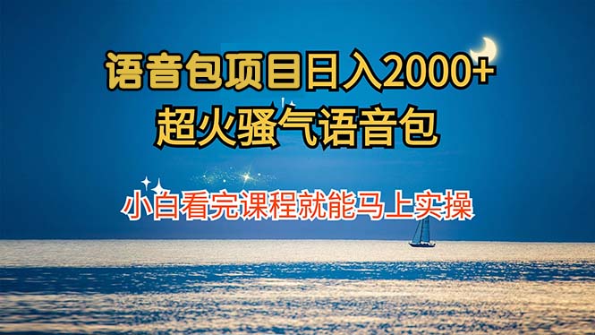 （12734期）语音包项目 日入2000+ 超火骚气语音包小白看完课程就能马上实操-87副业网