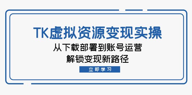 （12770期）TK虚拟资源变现实操：从下载部署到账号运营，解锁变现新路径-87副业网