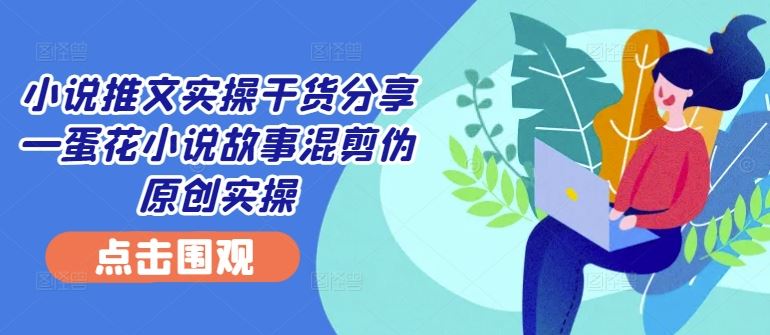 小说推文实操干货分享—蛋花小说故事混剪伪原创实操-87副业网