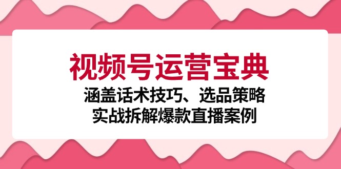 视频号运营宝典：涵盖话术技巧、选品策略、实战拆解爆款直播案例-87副业网