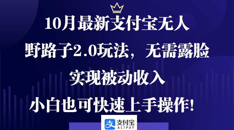 （12824期）10月最新支付宝无人野路子2.0玩法，无需露脸，实现被动收入，小白也可…-87副业网