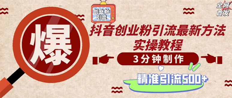 （12835期）轻松制作创业类视频。一天被动加精准创业粉500+（附素材）-87副业网