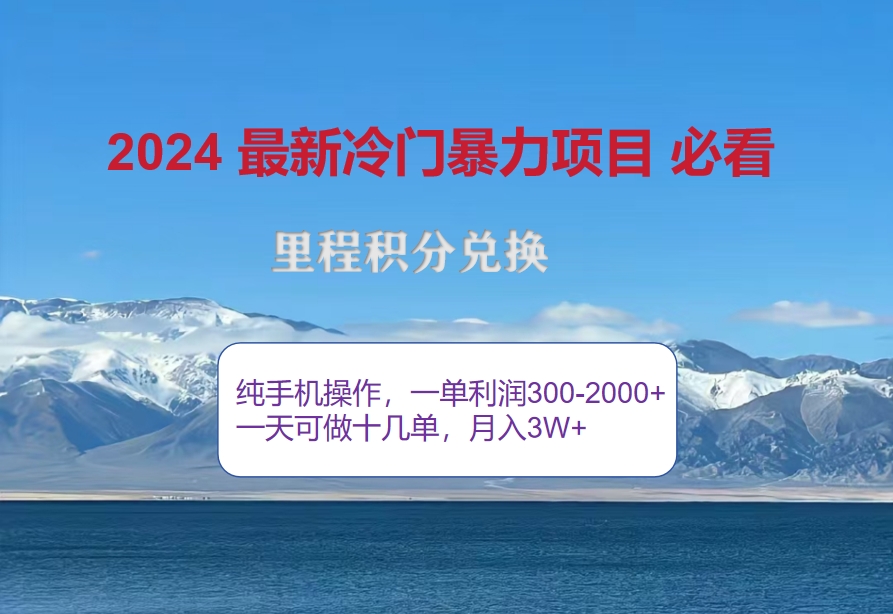 （12856期）2024惊爆冷门暴利！出行高峰来袭，里程积分，高爆发期，一单300+—2000…-87副业网