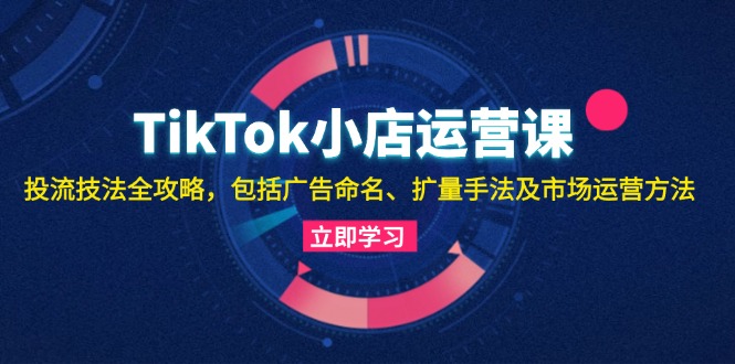 （13063期）TikTok小店运营课：投流技法全攻略，包括广告命名 扩量手法及市场运营方法-87副业网