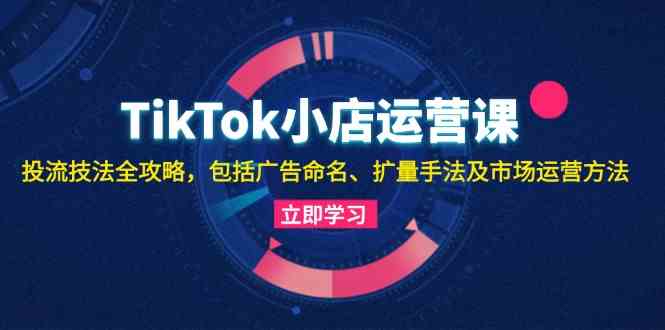 TikTok小店运营课：投流技法全攻略，包括广告命名 扩量手法及市场运营方法-87副业网