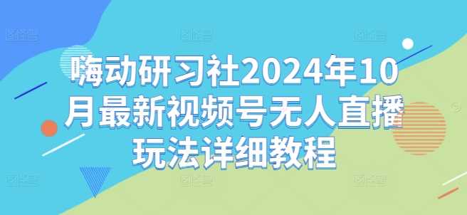 嗨动研习社2024年10月最新视频号无人直播玩法详细教程-87副业网