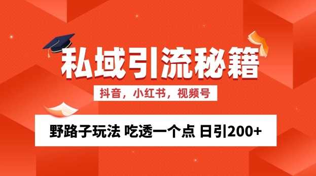 私域流量的精准化获客方法 野路子玩法 吃透一个点 日引200+ 【揭秘】-87副业网