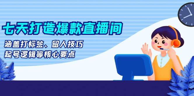 （13382期）七天打造爆款直播间：涵盖打标签、留人技巧、起号逻辑等核心要点-87副业网