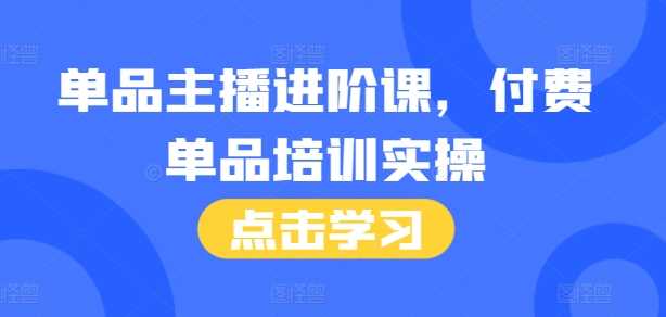 单品主播进阶课，付费单品培训实操，46节完整+话术本-87副业网