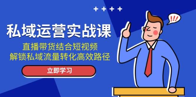 私域运营实战课：直播带货结合短视频，解锁私域流量转化高效路径-87副业网