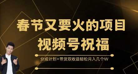 春节又要火的项目视频号祝福，分成计划+带货双收益，轻松月入几个W【揭秘】-87副业网