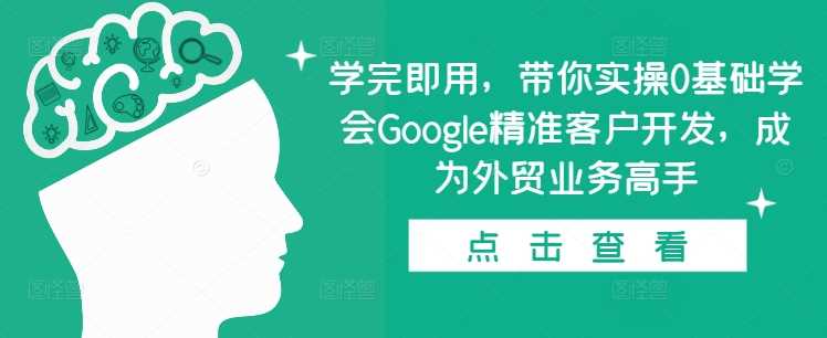 学完即用，带你实操0基础学会Google精准客户开发，成为外贸业务高手-87副业网