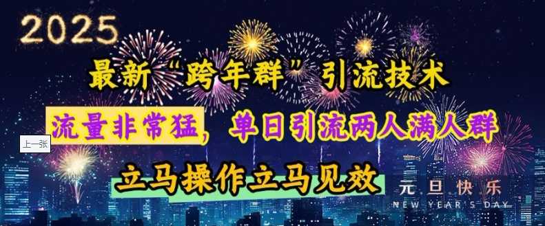 最新“跨年群”引流，流量非常猛，单日引流两人满人群，立马操作立马见效【揭秘】-87副业网