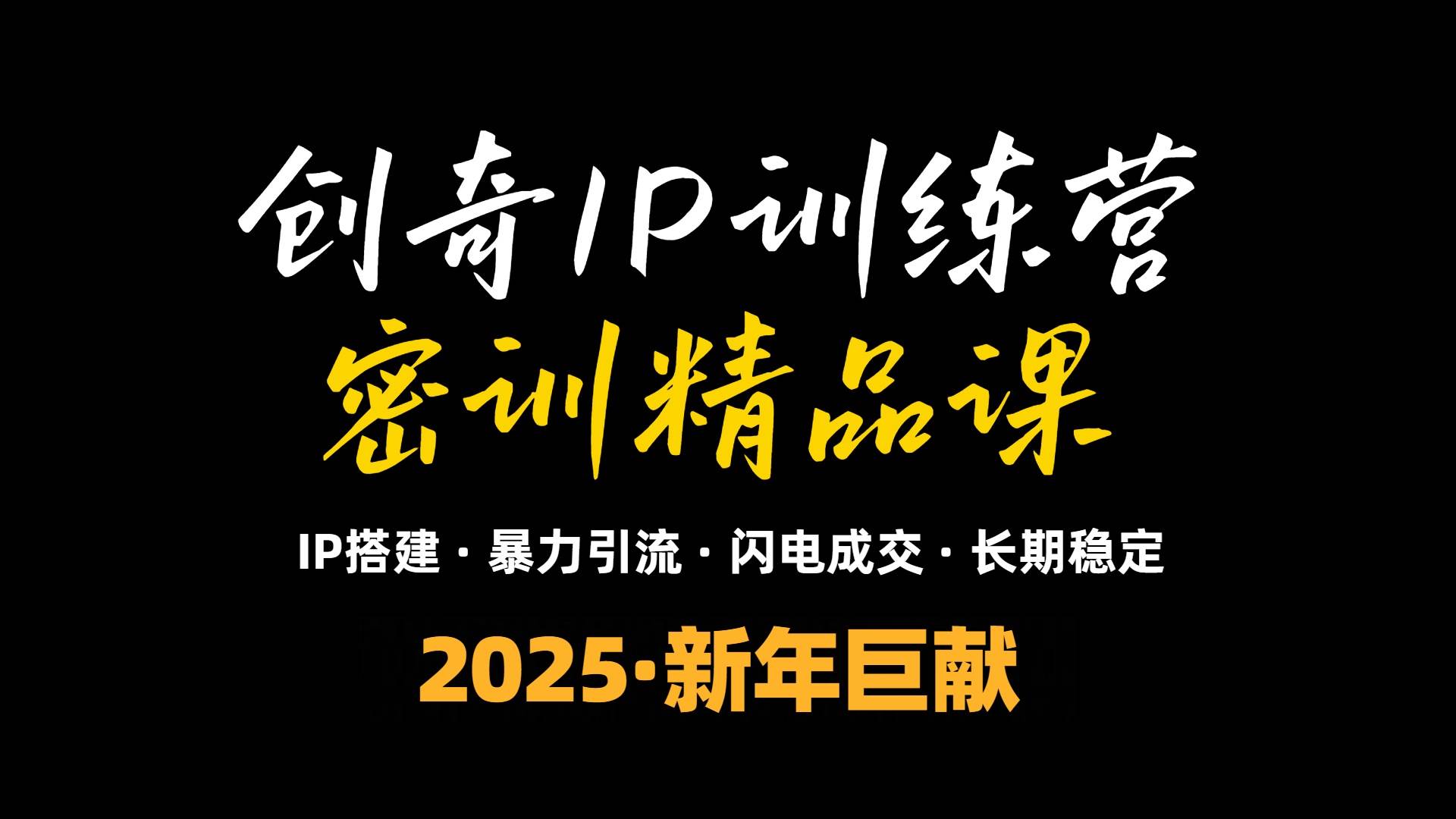 （13898期）2025年“知识付费IP训练营”小白避坑年赚百万，暴力引流，闪电成交-87副业网