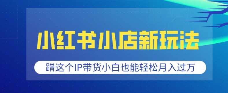 小红书小店新玩法，蹭这个IP带货，小白也能轻松月入过W【揭秘】-87副业网