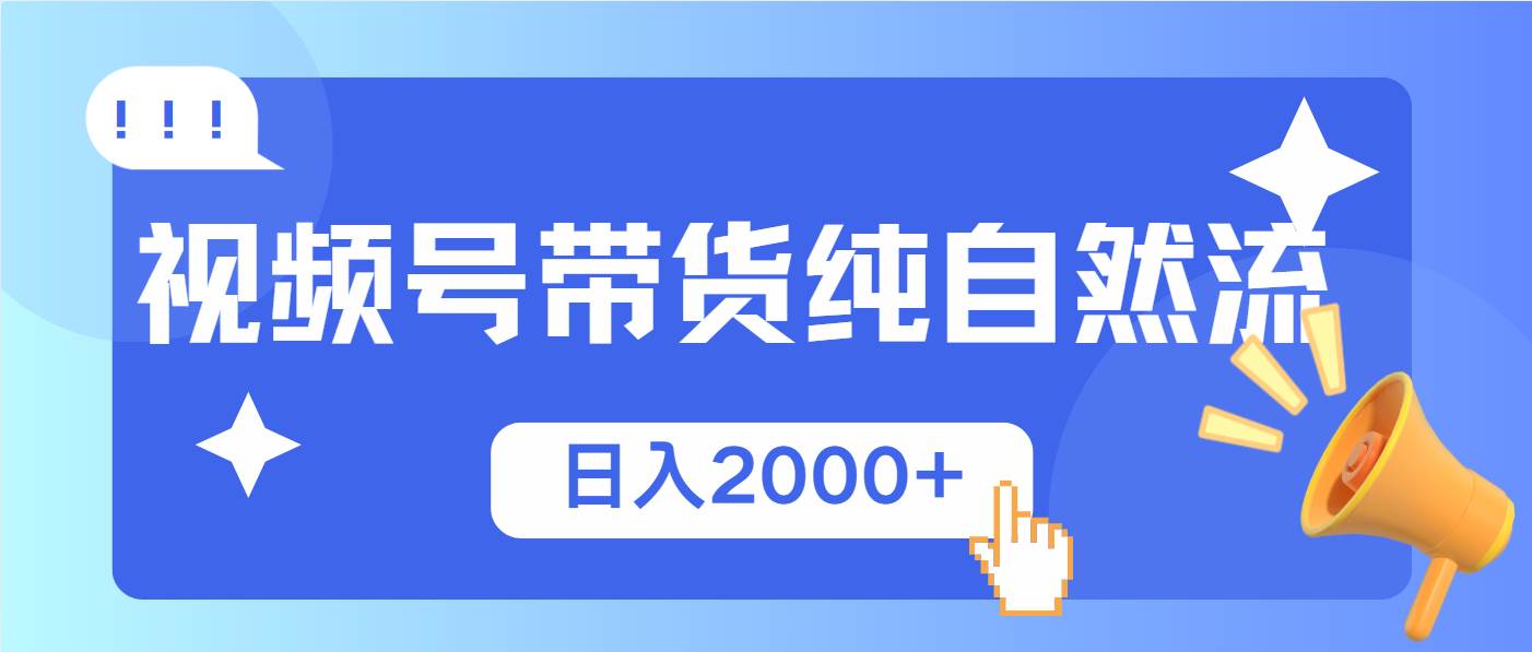 （13998期）视频号带货，纯自然流，起号简单，爆率高轻松日入2000+-87副业网