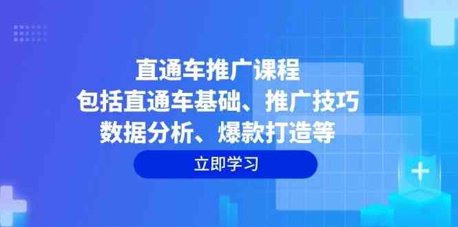 直通车推广课程：包括直通车基础、推广技巧、数据分析、爆款打造等-87副业网