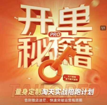 淘宝开单秘籍PRO，量身定制淘天实战陪跑计划，告别做店迷茫、快速突破运营瓶颈期-87副业网